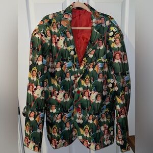 Suitmeister Buddy the Elf Men’s 2XL blazer green red lined Christmas